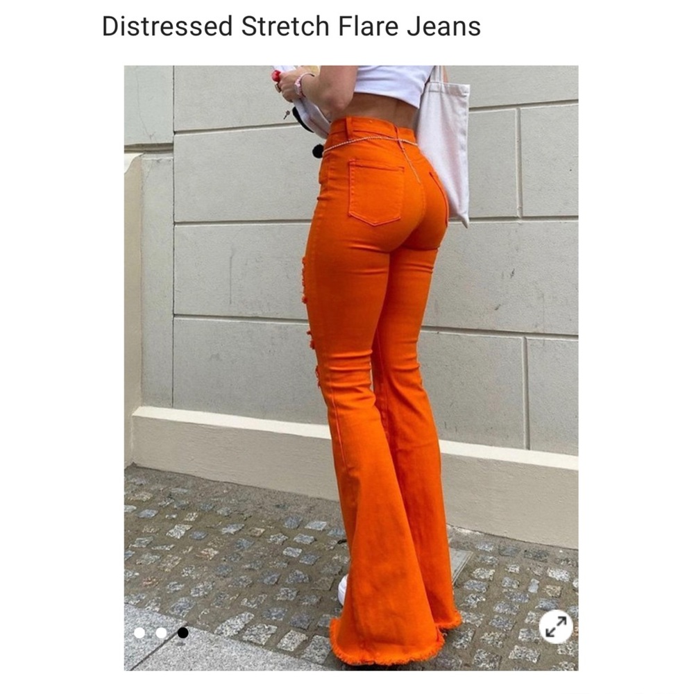 Fashion Nova ripped Flare/wide leg Jeans - Picture 2 of 8